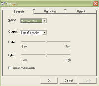 Screen capture of the Text Recorder options window